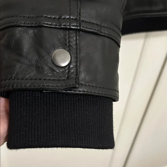 Quince NWOT Women's Black Leather Jacket with Hood - Picture 11 of 13